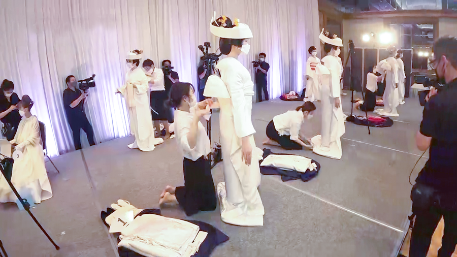 北海道ブロックによる洋髪振袖花嫁